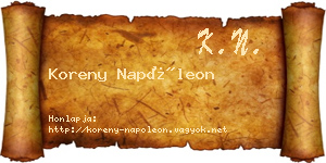 Koreny Napóleon névjegykártya
